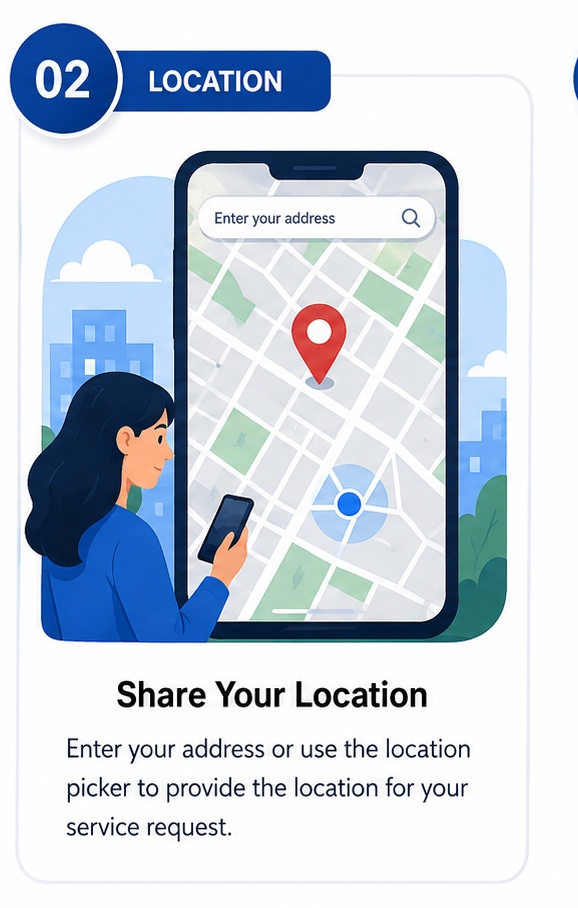 Sharing service location with JalSathi