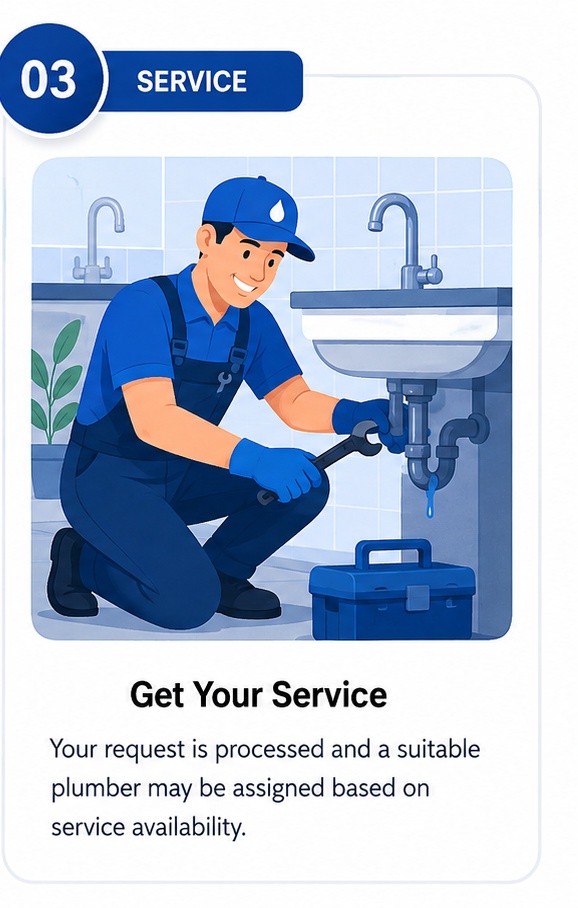 Plumber providing service to a customer